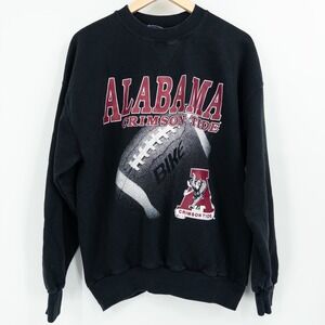 Vintage 90s Alabama Crimson‎ Tide Sweatshirt Size XL Black USA Made University